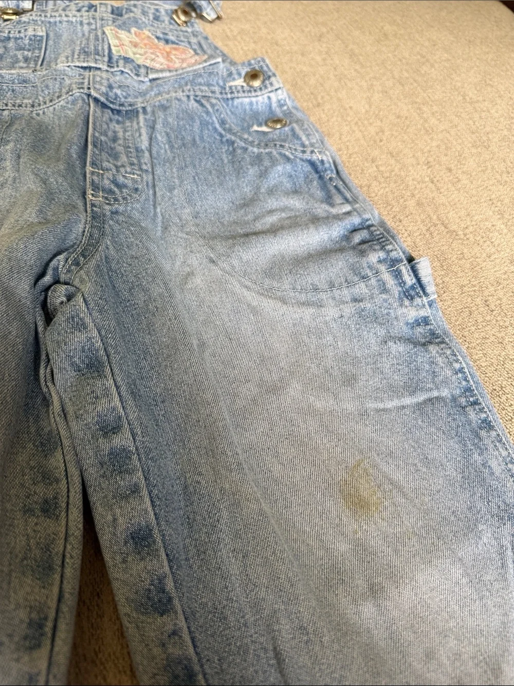 Gap Light Wash Denim Overalls with Patch Detail